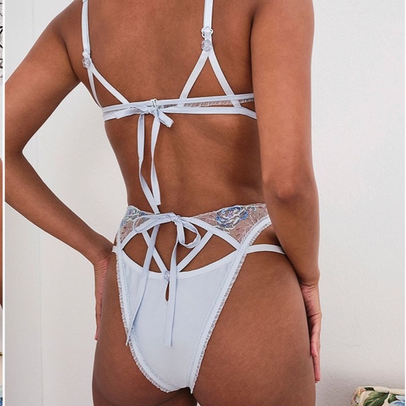 ~ SOLD ~ For Love and Lemons Sorbet Rose 2pc Bralette & Cheeky Panty Set - Picture 2 of 10